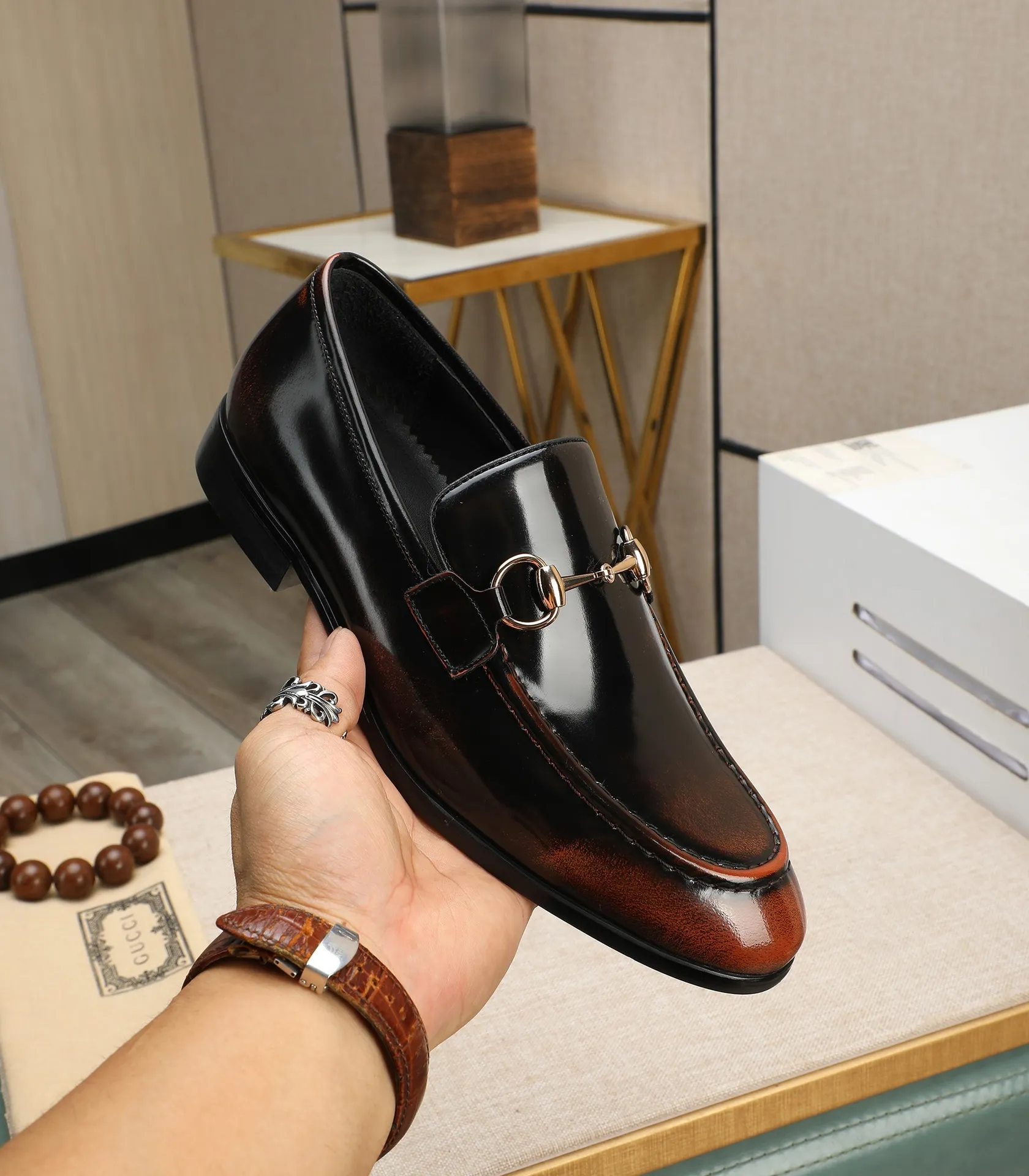 Men's shoes💰540📛📛Original (water-dyed cowhide) Gucci GUCCI official website formal shoes🌀 Italian🇮🇹imported cowhide➕top imported water-dyed cowhide lining💋Finely handmade original bottom, the real thing looks better when photographed in person Standard size 38-44